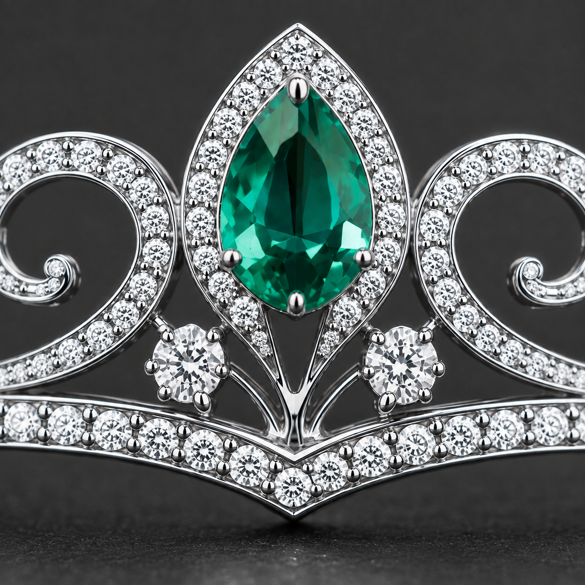 Natural Alexandrite Diamond Handcrafted Platinum Tiara