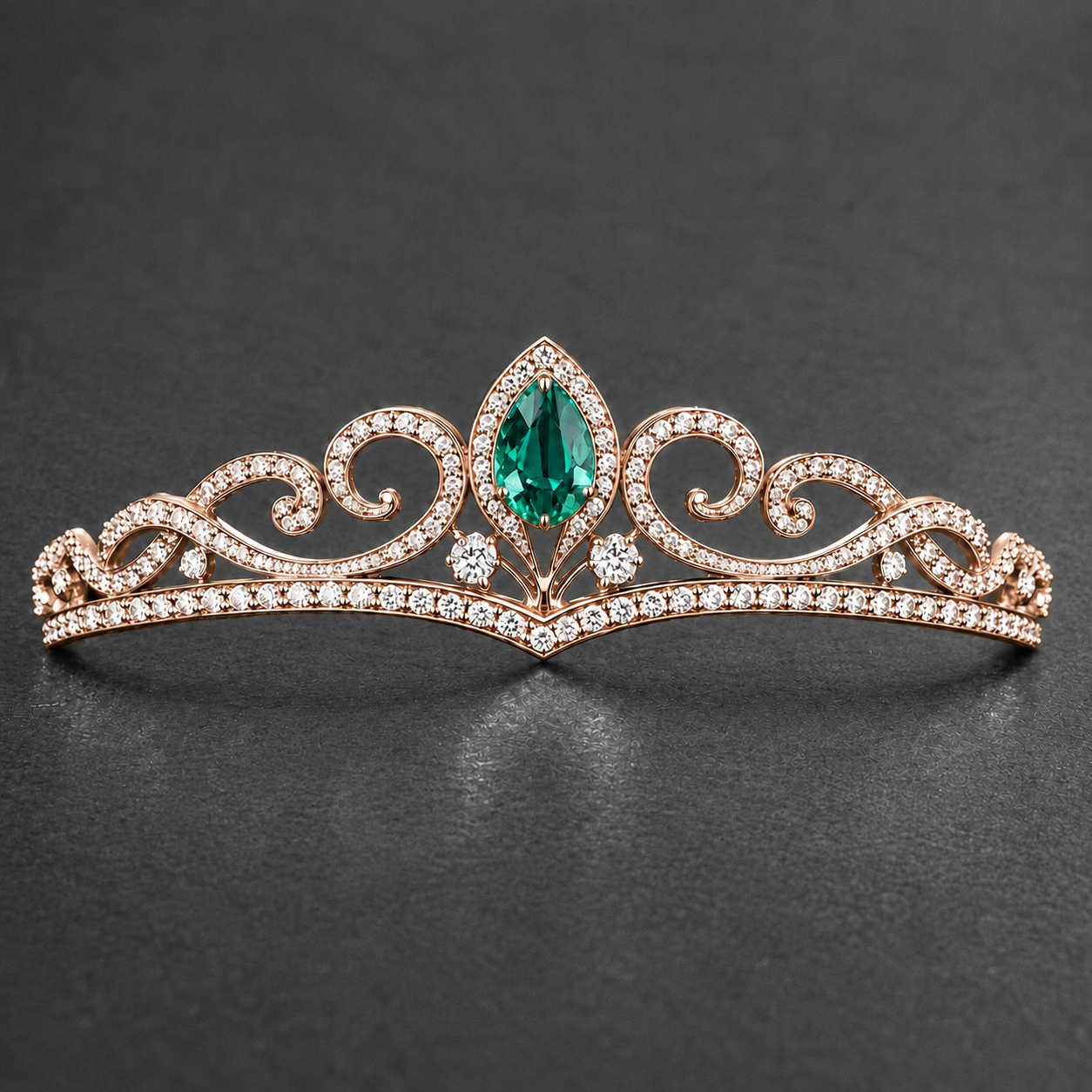 Natural Alexandrite Diamond Handcrafted Rose Gold Tiara