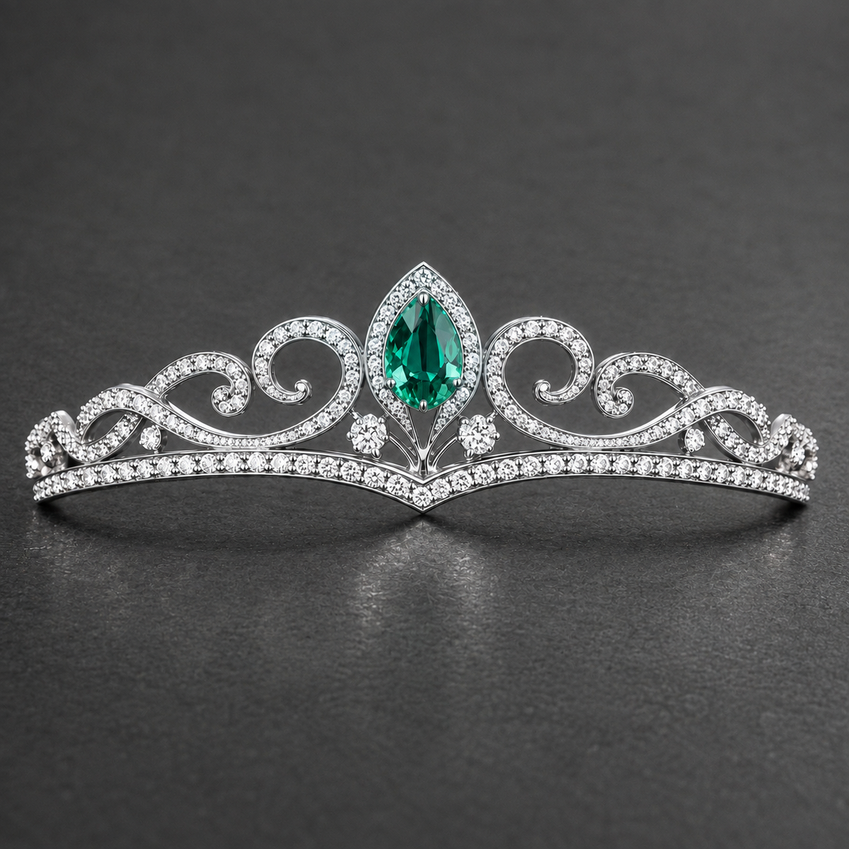 Natural Alexandrite Diamond Handcrafted White Gold Tiara