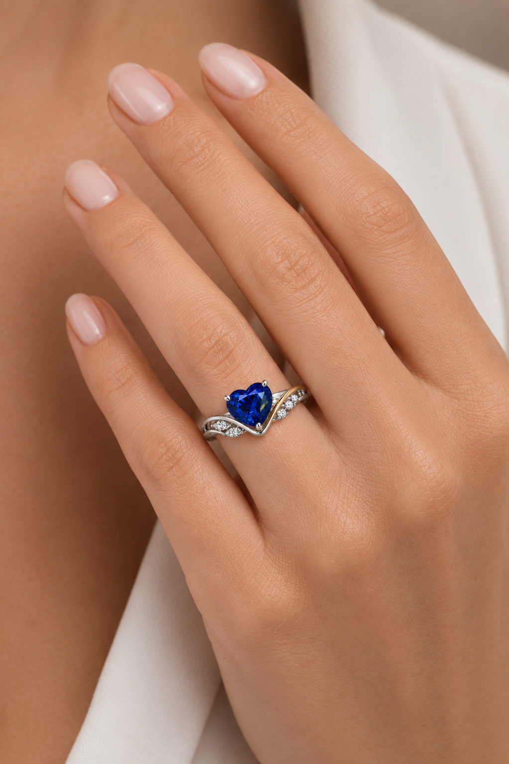 Seraphine Blue Sapphire & Diamond Ring