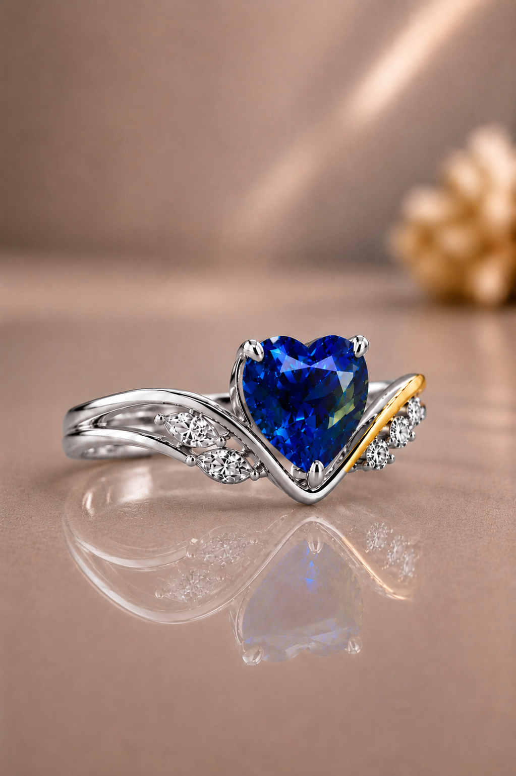 Seraphine Blue Sapphire & Diamond Ring