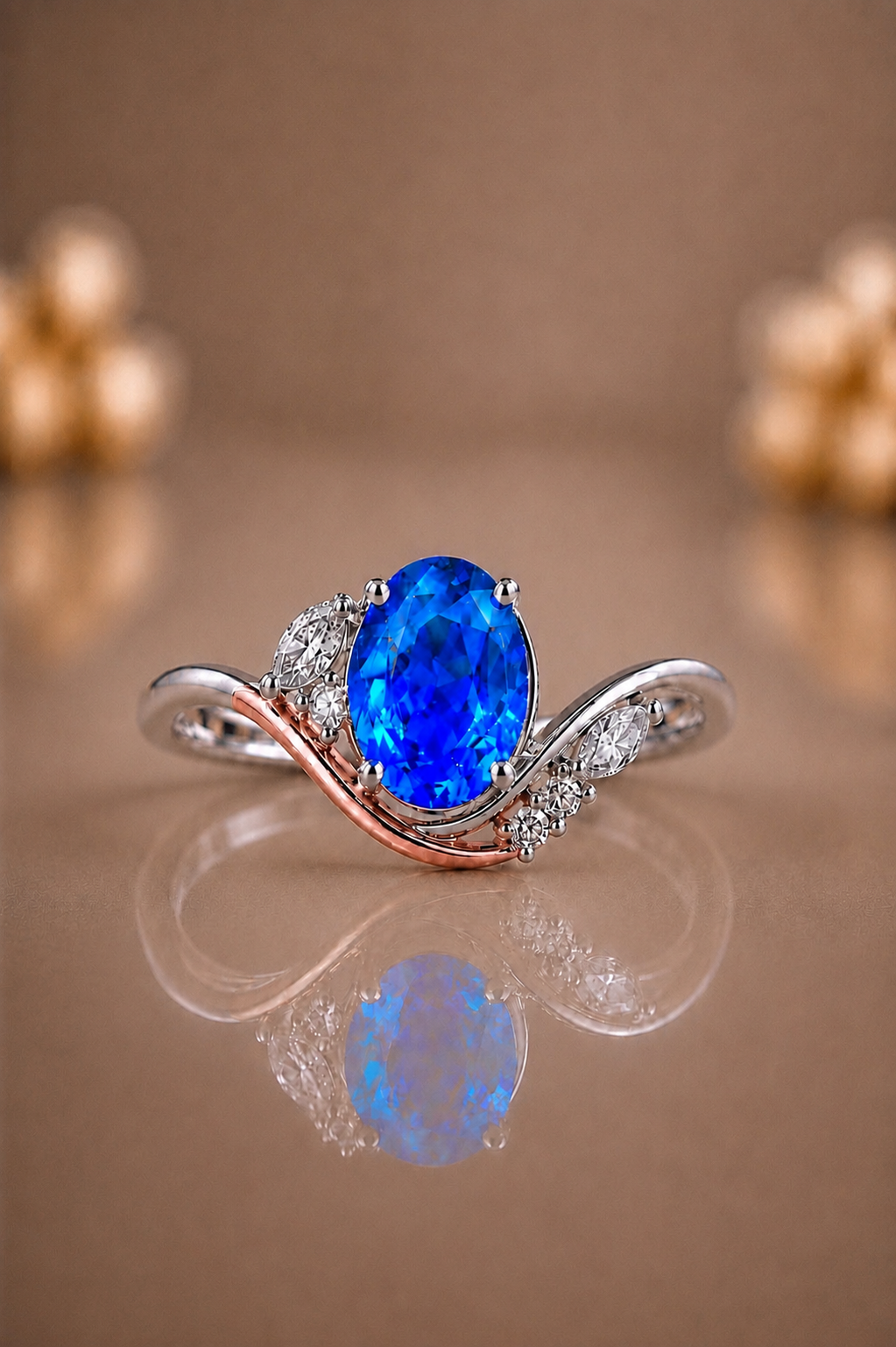 Celestine Blue Sapphire & Diamond Ring