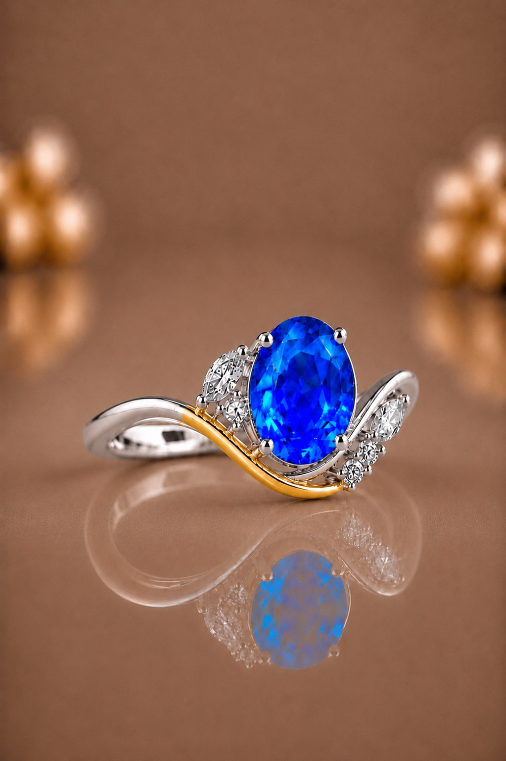 Celestine Blue Sapphire & Diamond Ring