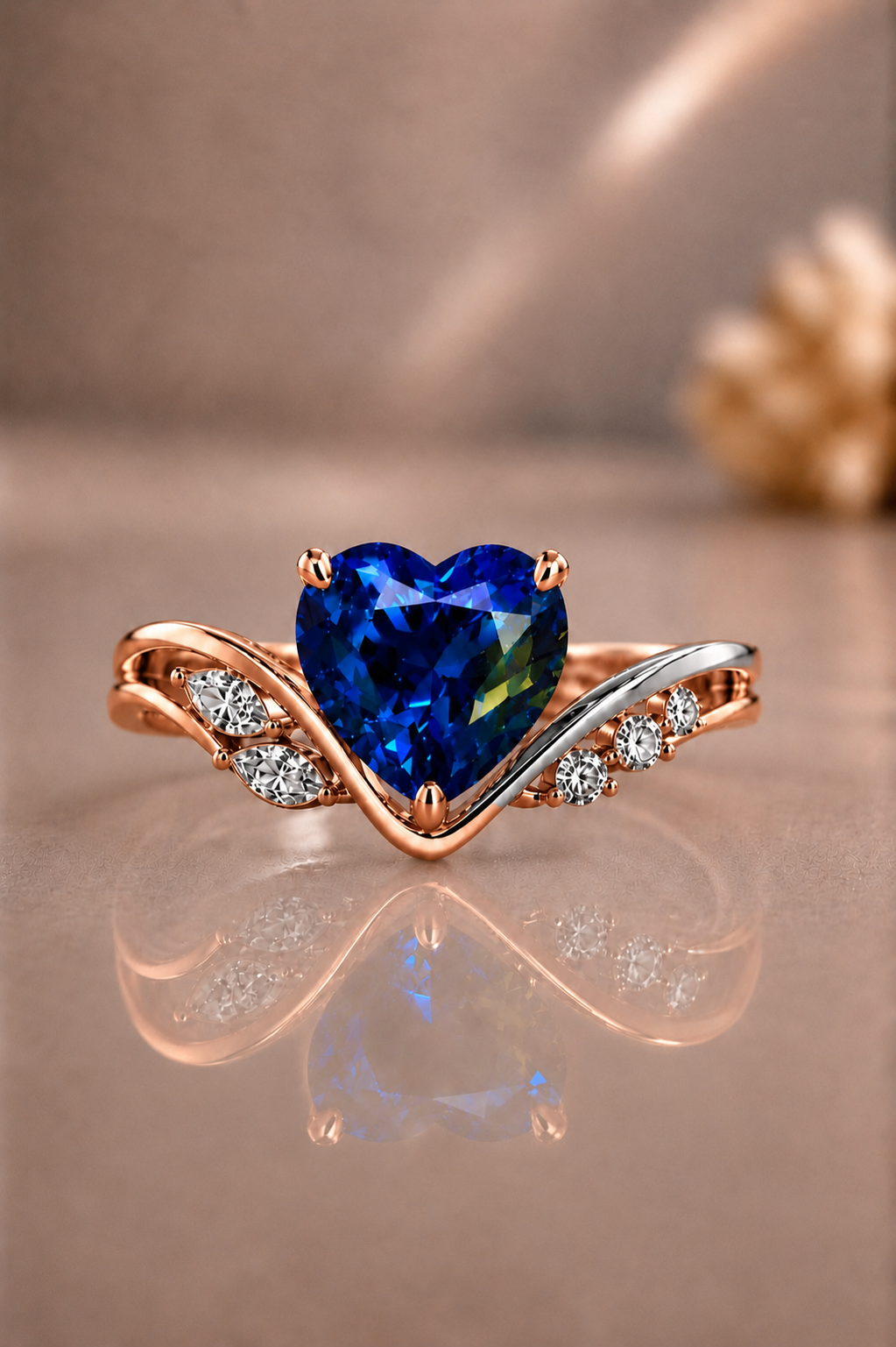 Seraphine Blue Sapphire & Diamond Ring