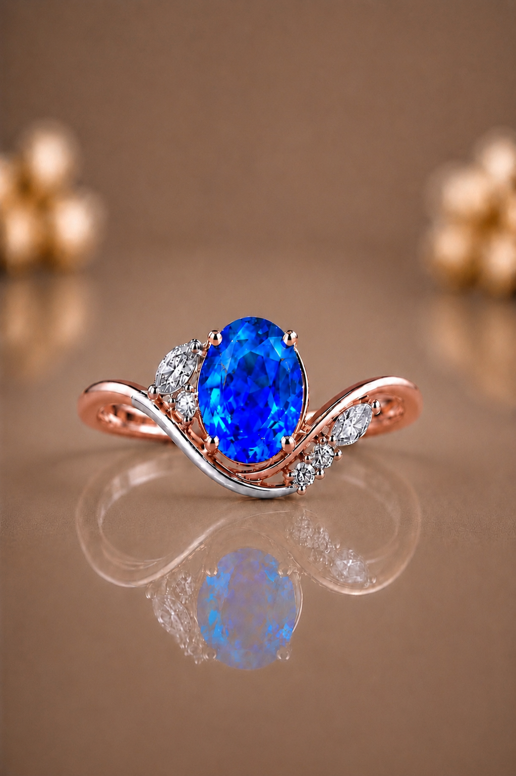 Celestine Blue Sapphire & Diamond Ring