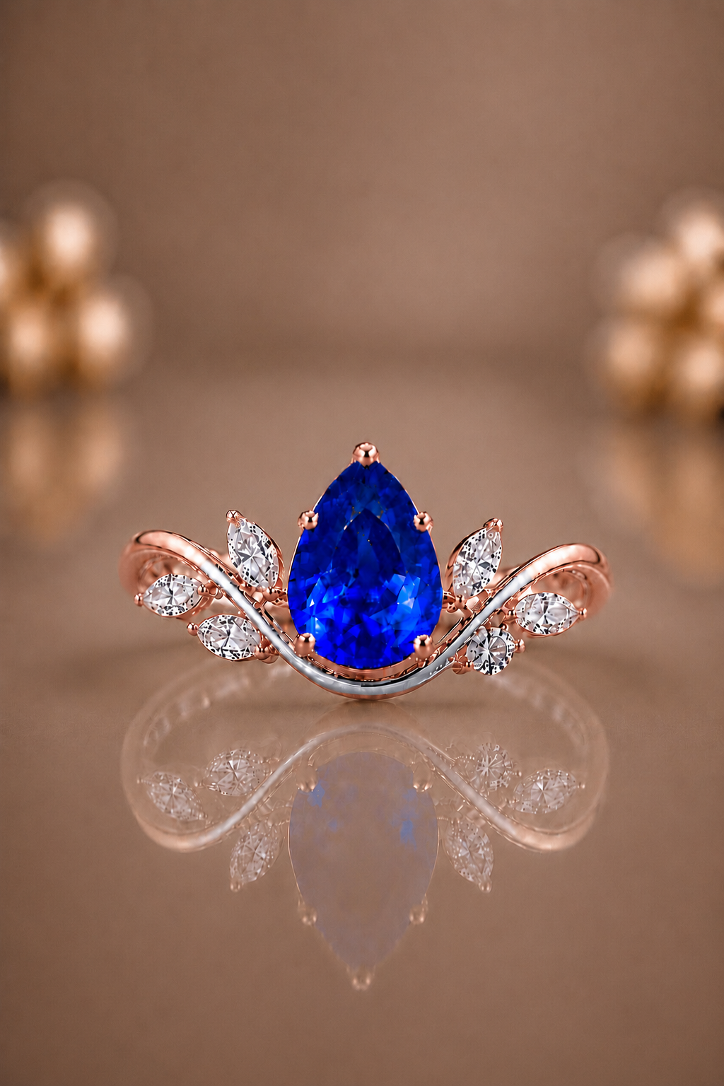 Vivienne Blue Sapphire & Diamond Ring