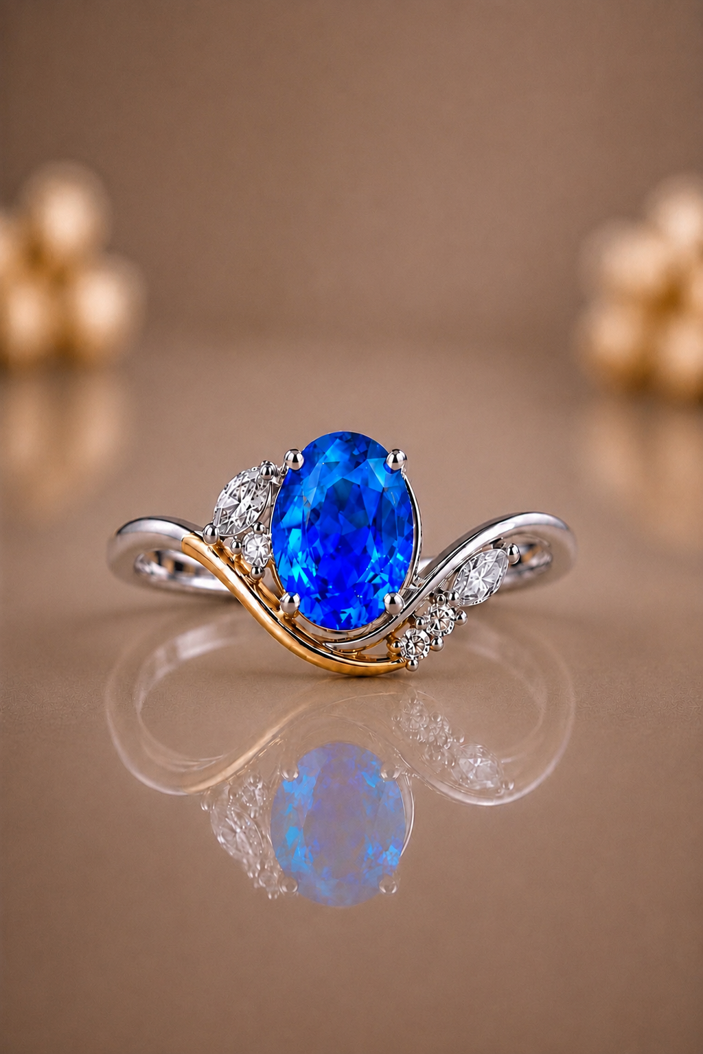 Celestine Blue Sapphire & Diamond Ring