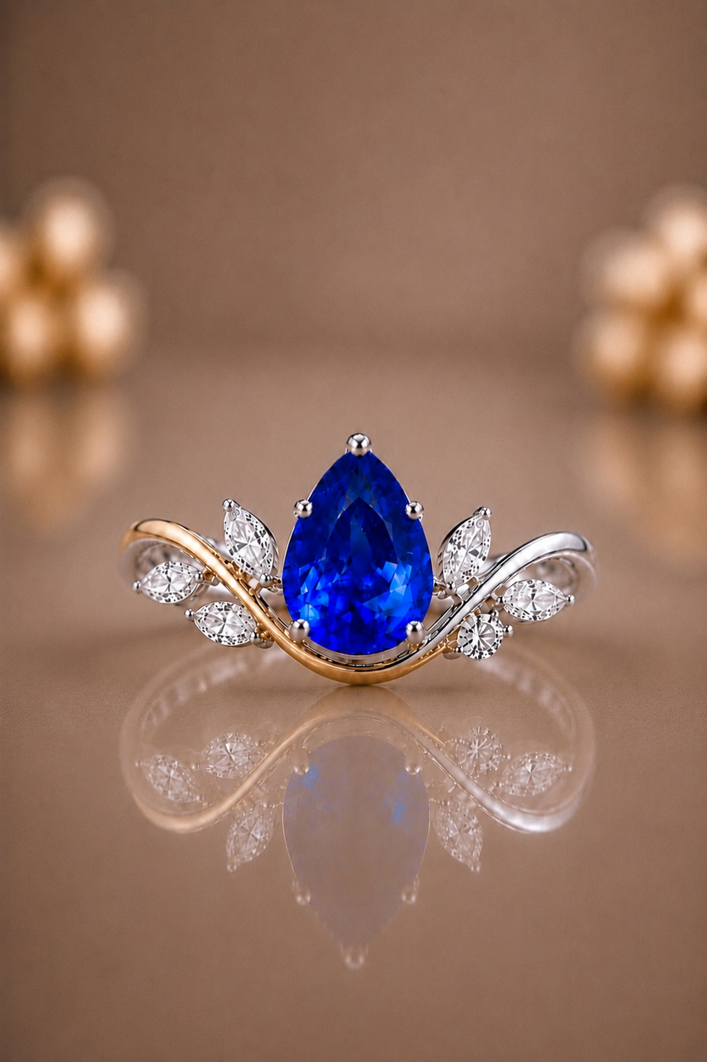Vivienne Blue Sapphire & Diamond Ring