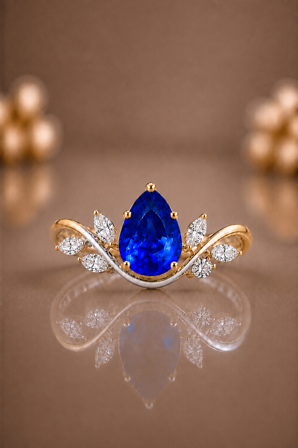 Vivienne Blue Sapphire & Diamond Ring