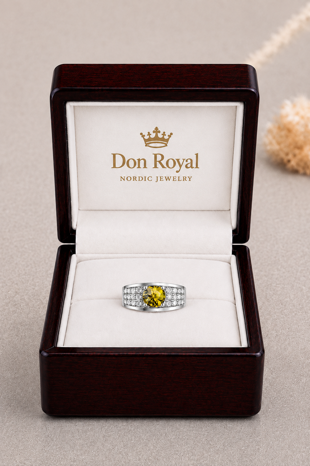 Natural Color Changing Alexandrite Diamond Handcrafted Unisex Gold Ring Box