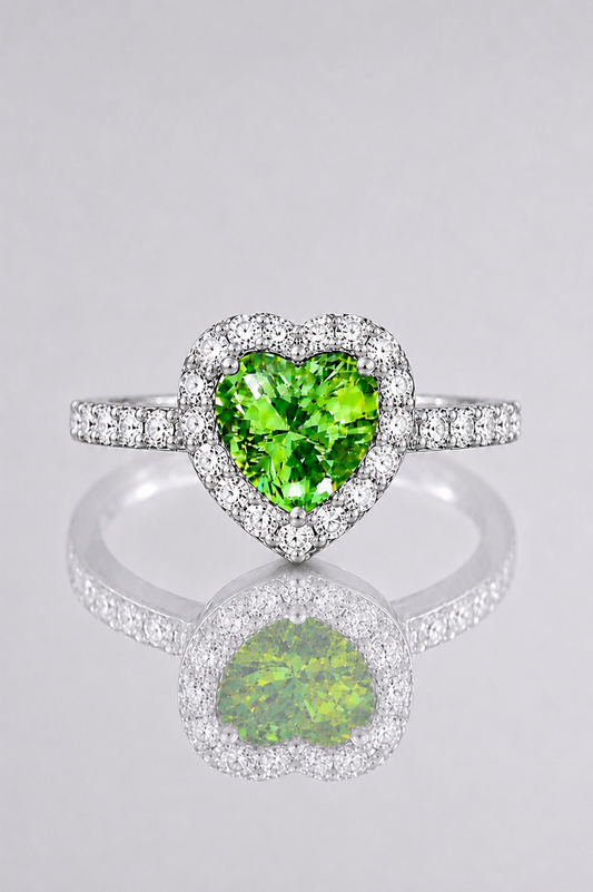 Natural Color Changing Alexandrite Diamond Handcrafted White Gold Ring