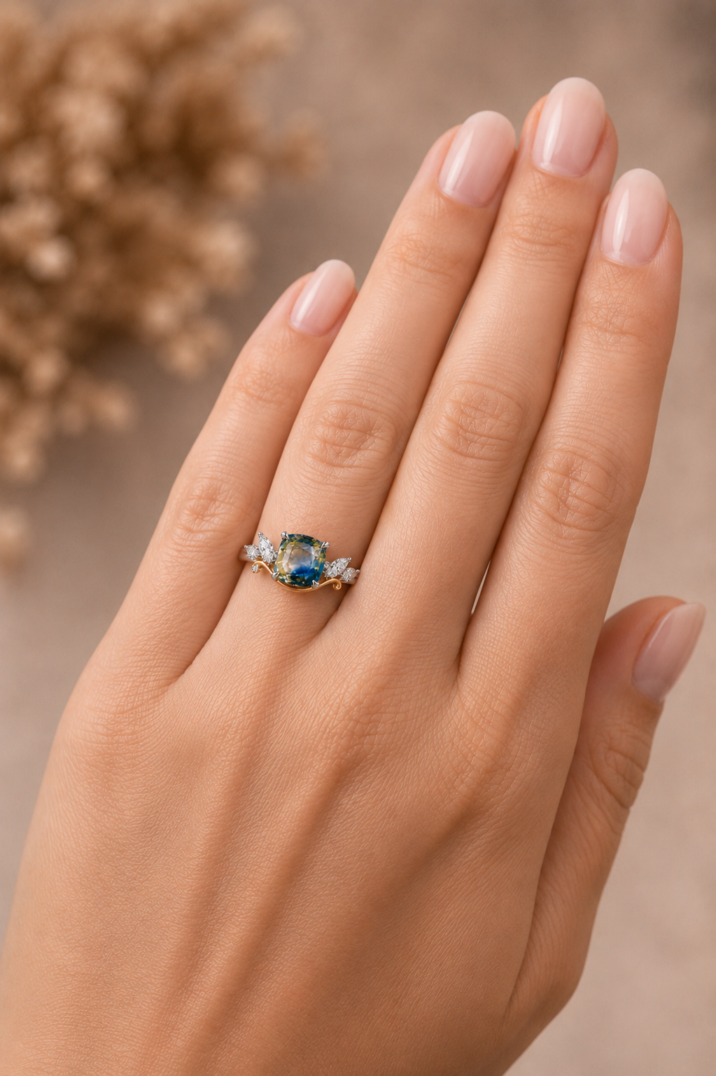 Sylvie Bicolor Sapphire & Diamond Ring