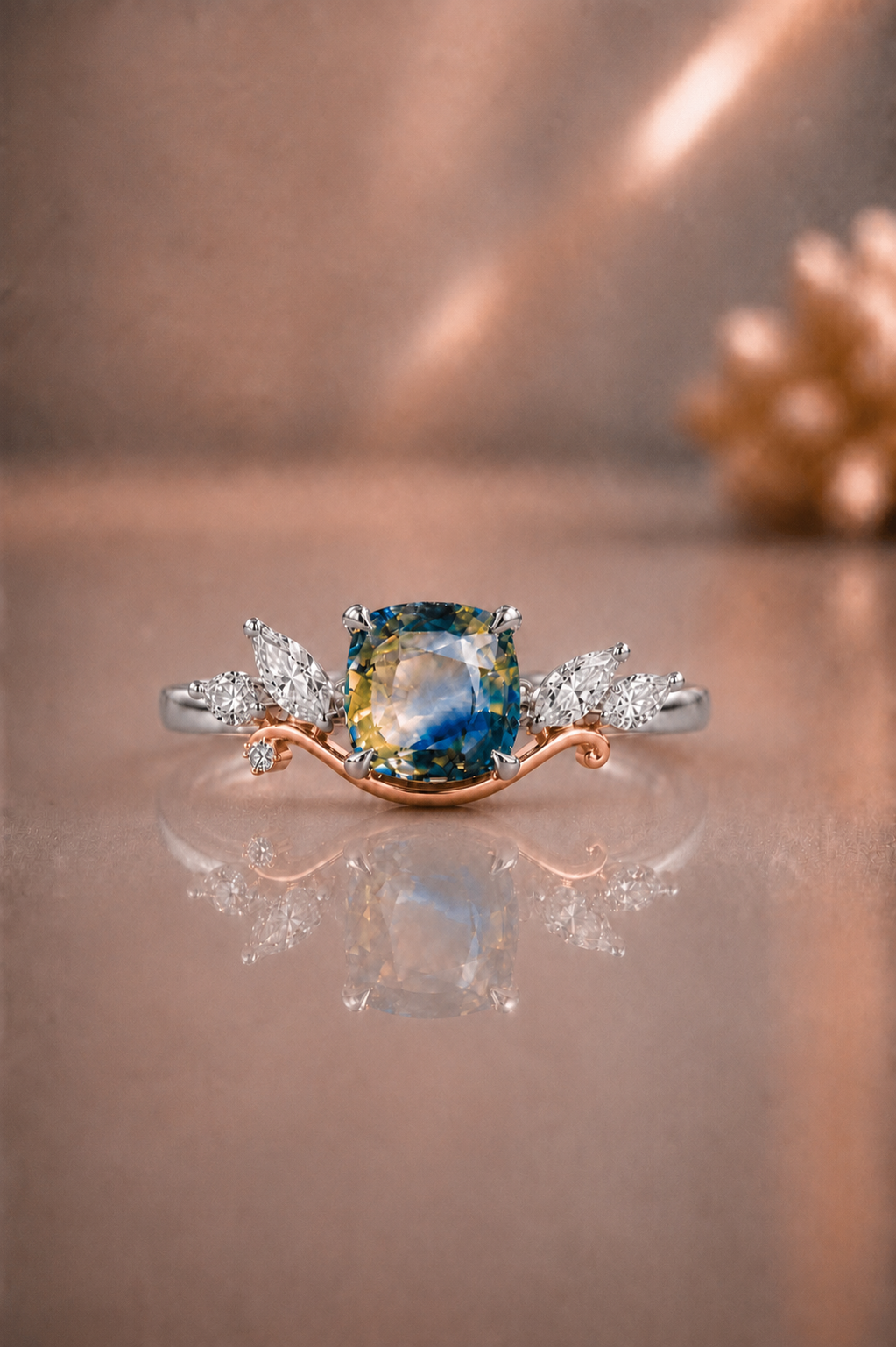 Sylvie Bicolor Sapphire & Diamond Ring