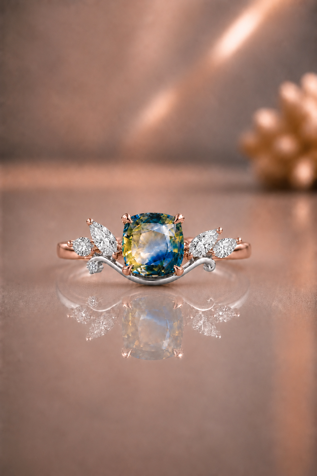 Sylvie Bicolor Sapphire & Diamond Ring