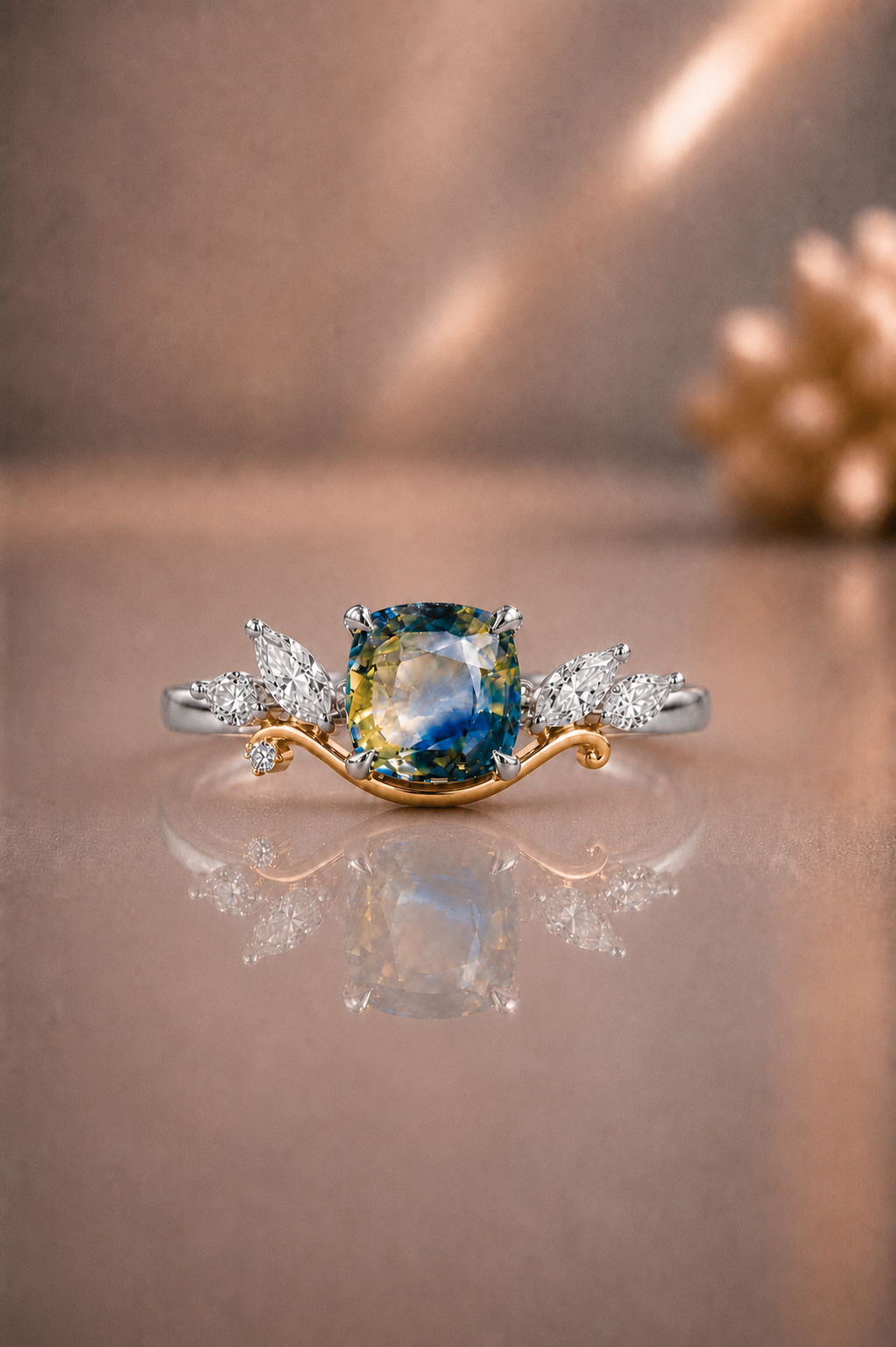 Sylvie Bicolor Sapphire & Diamond Ring