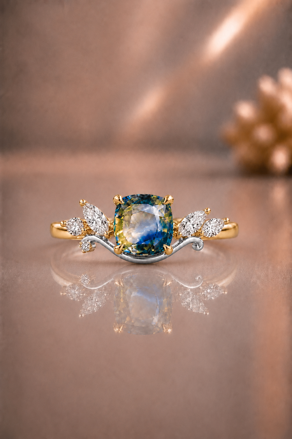 Sylvie Bicolor Sapphire & Diamond Ring