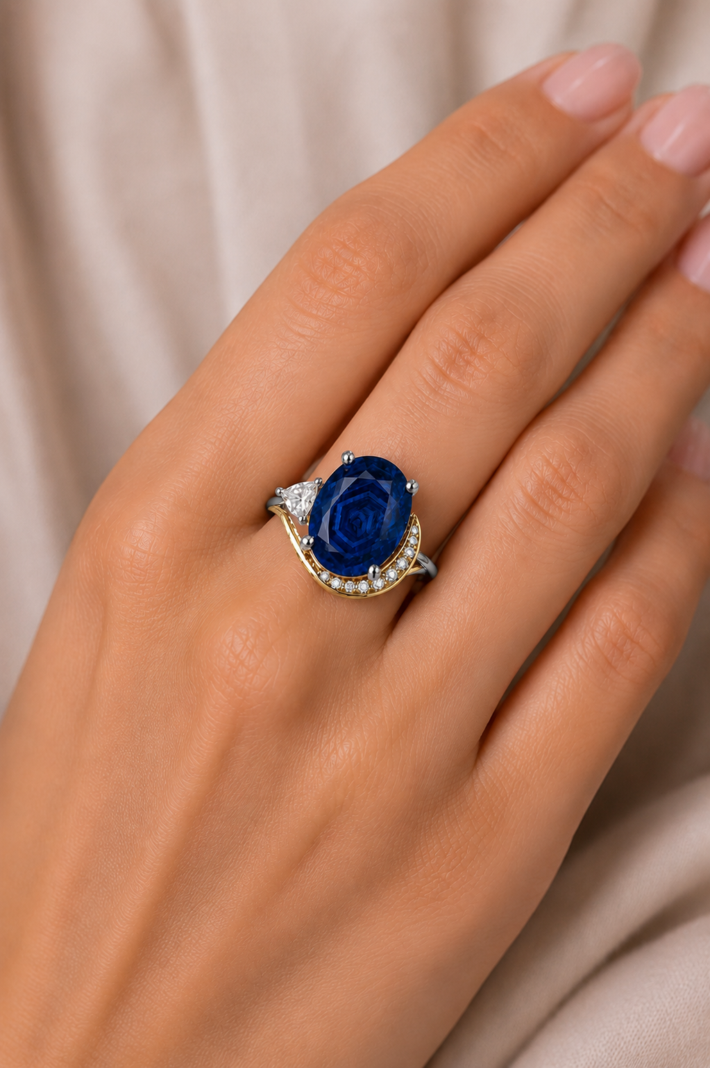 Isadora Blue Sapphire & Diamond Ring