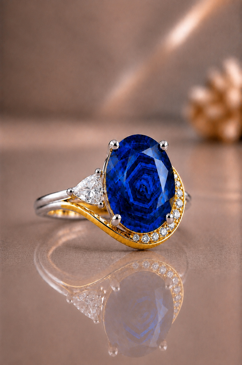 Isadora Blue Sapphire & Diamond Ring