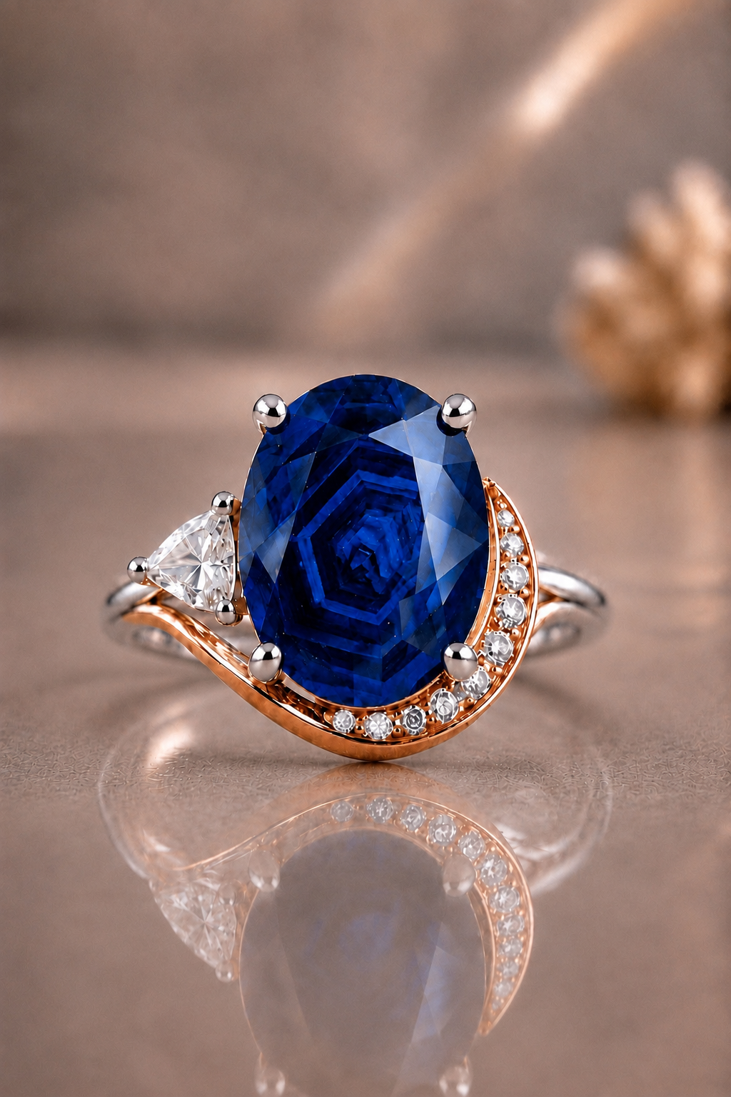 Isadora Blue Sapphire & Diamond Ring