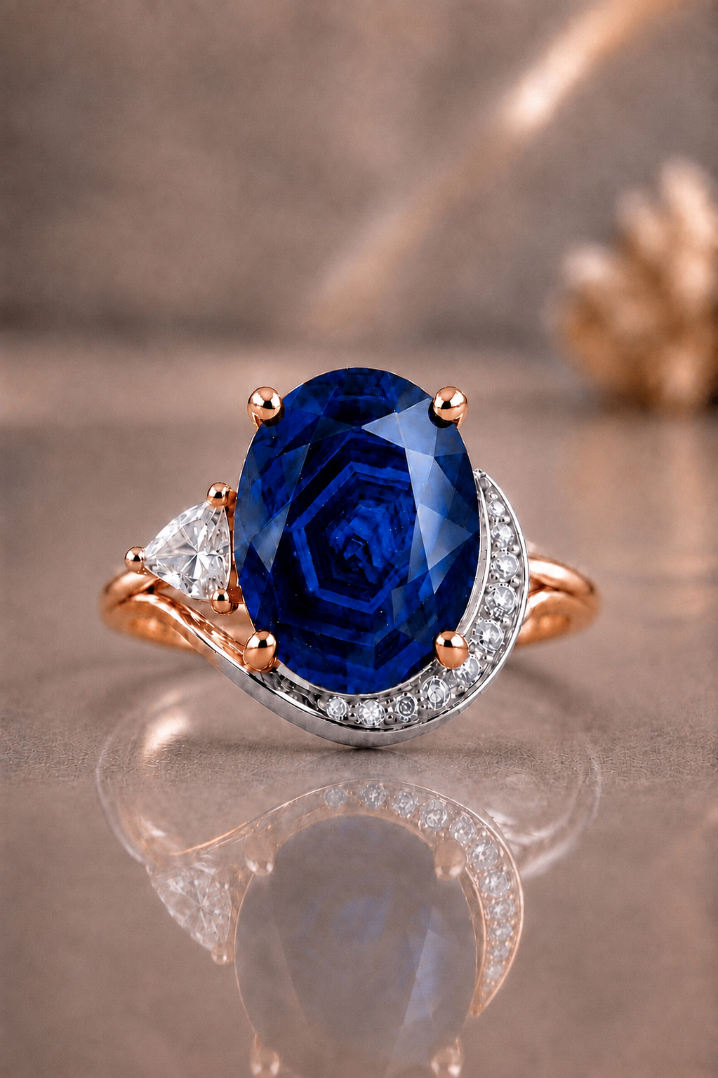 Isadora Blue Sapphire & Diamond Ring