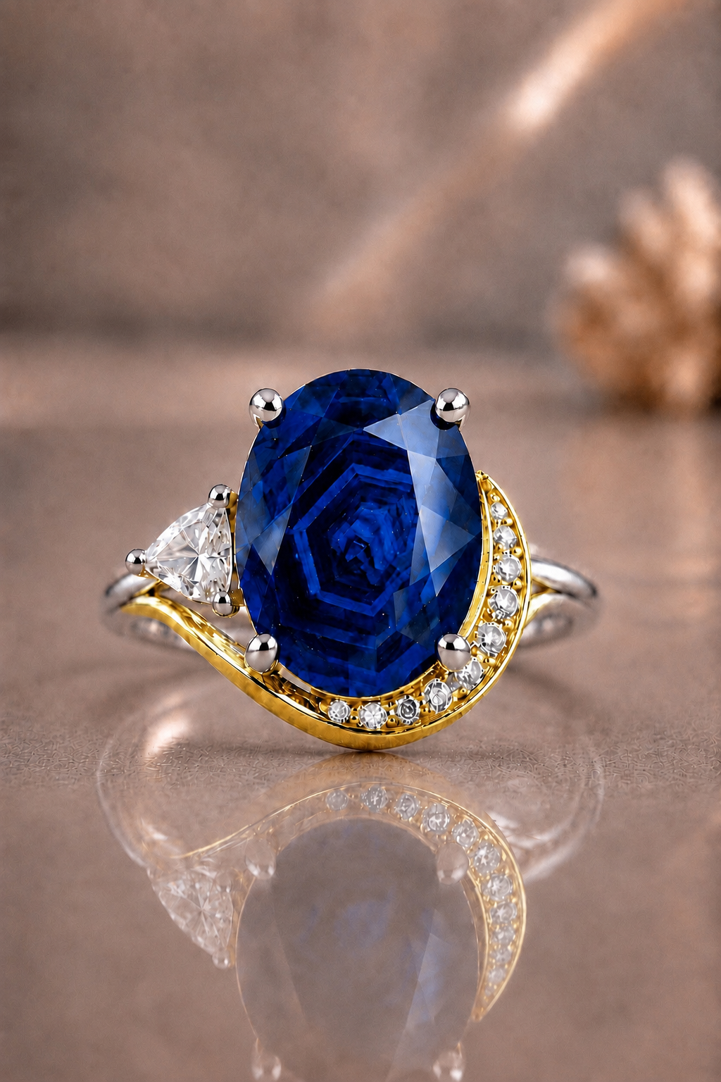Isadora Blue Sapphire & Diamond Ring