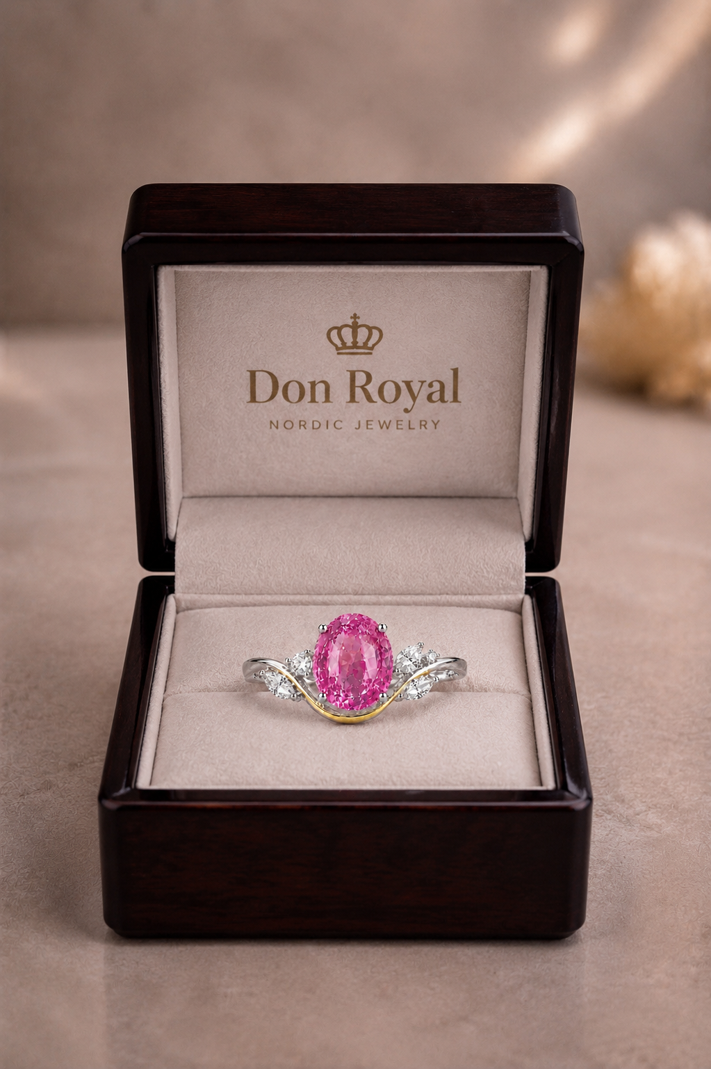 Elise Pink Sapphire & Diamond Ring