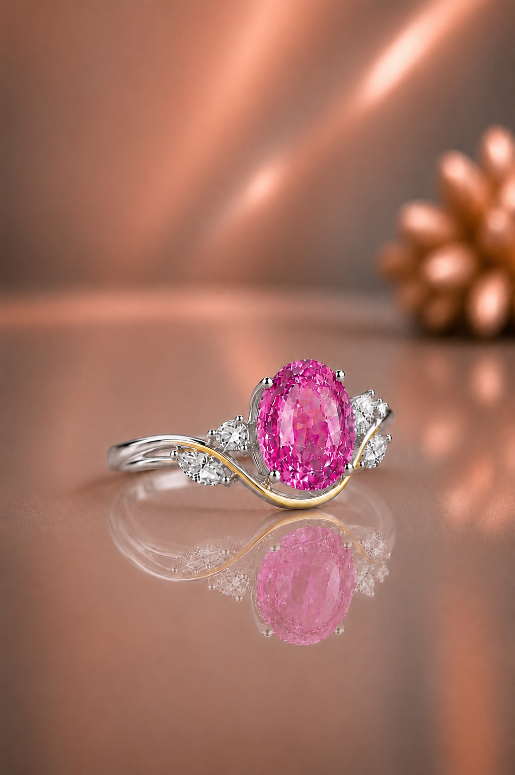 Elise Pink Sapphire & Diamond Ring