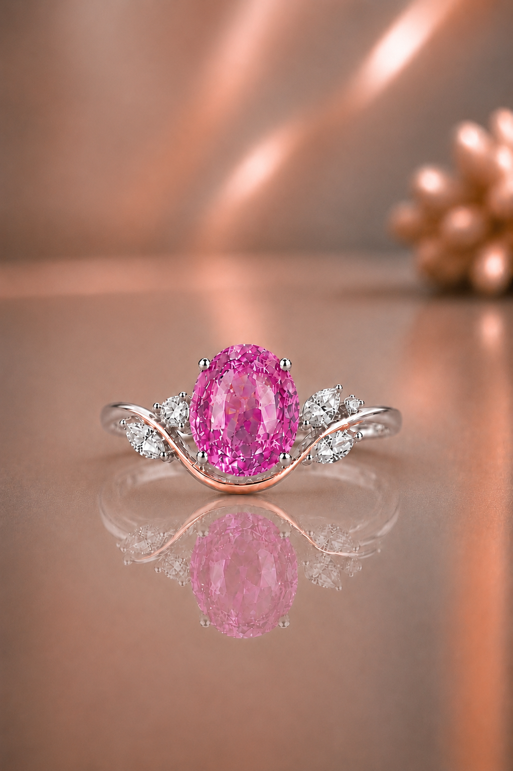 Elise Pink Sapphire & Diamond Ring
