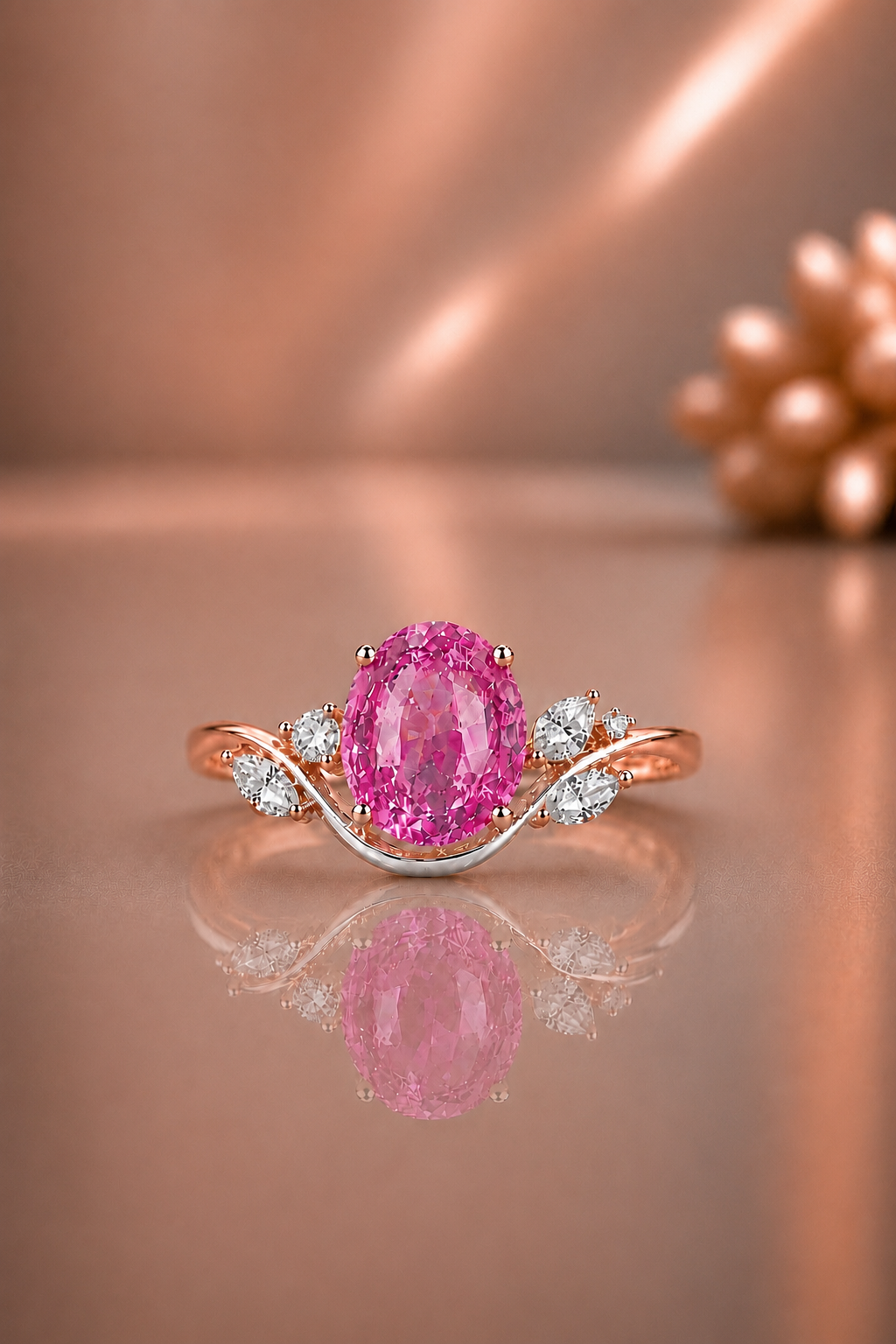 Elise Pink Sapphire & Diamond Ring