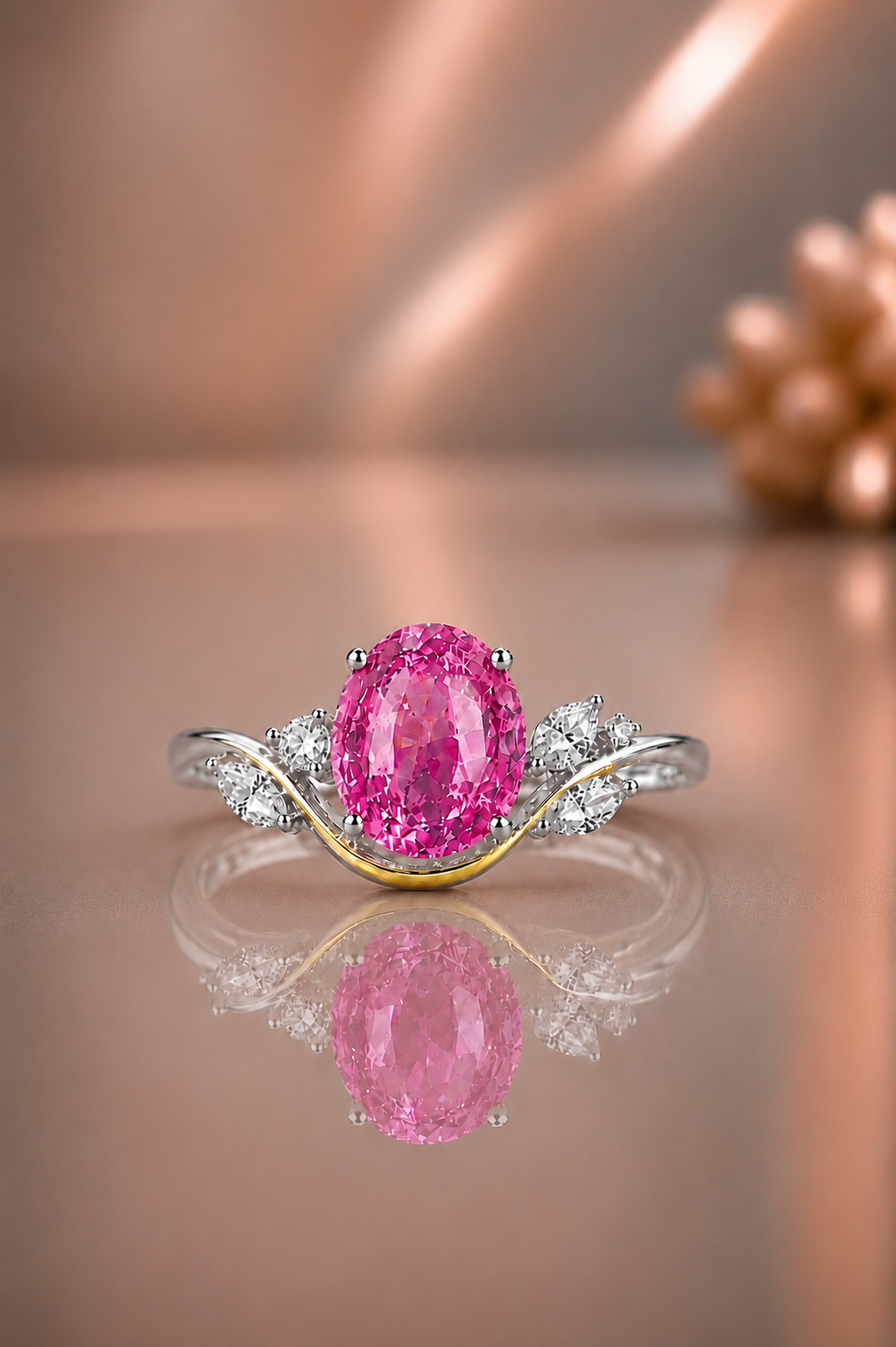 Elise Pink Sapphire & Diamond Ring