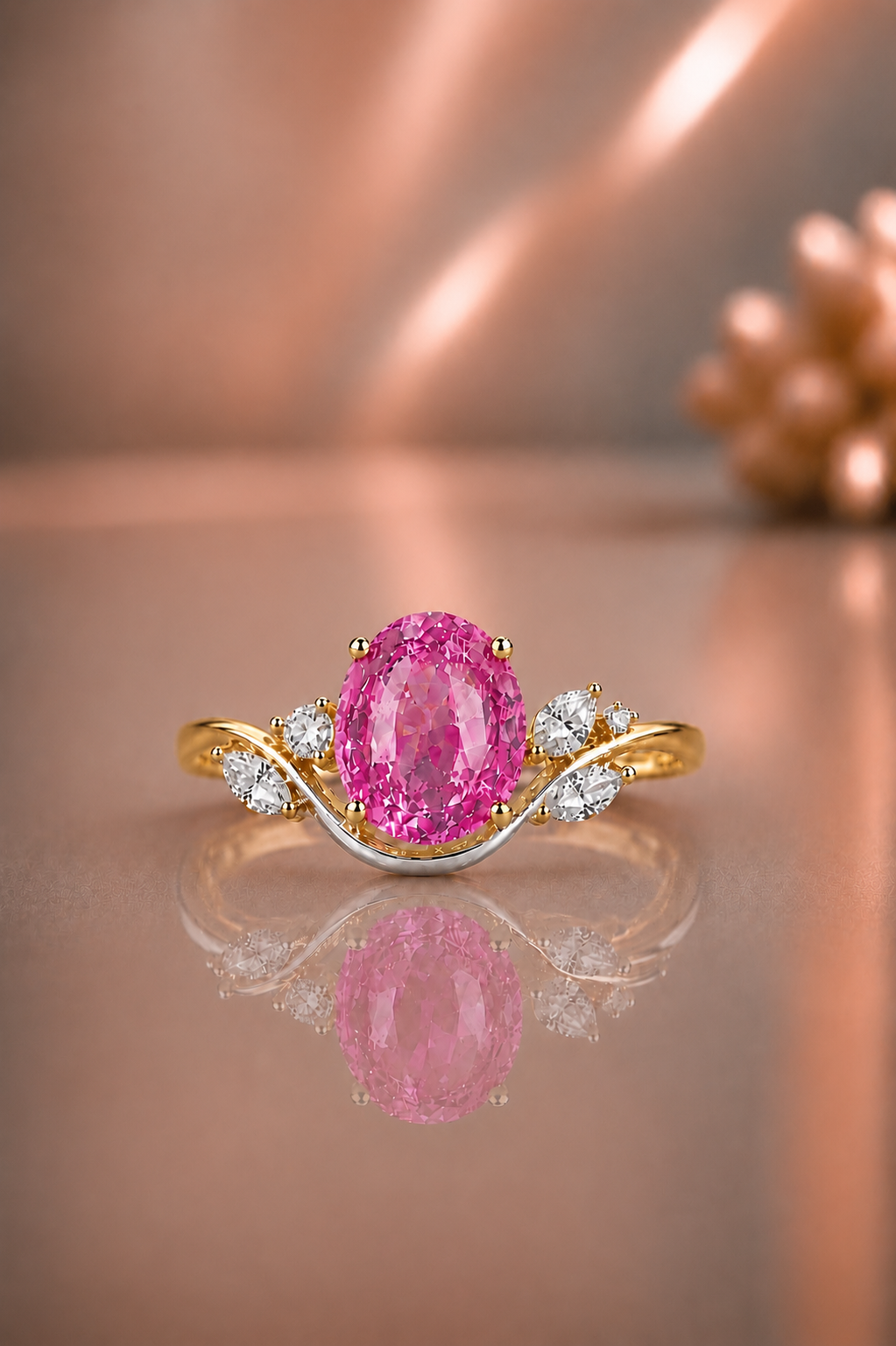 Elise Pink Sapphire & Diamond Ring