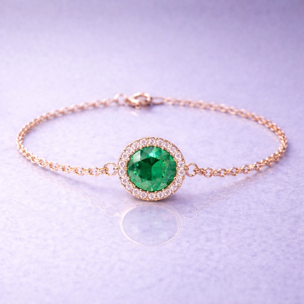 alexandrite halo diamond rose gold bracelet