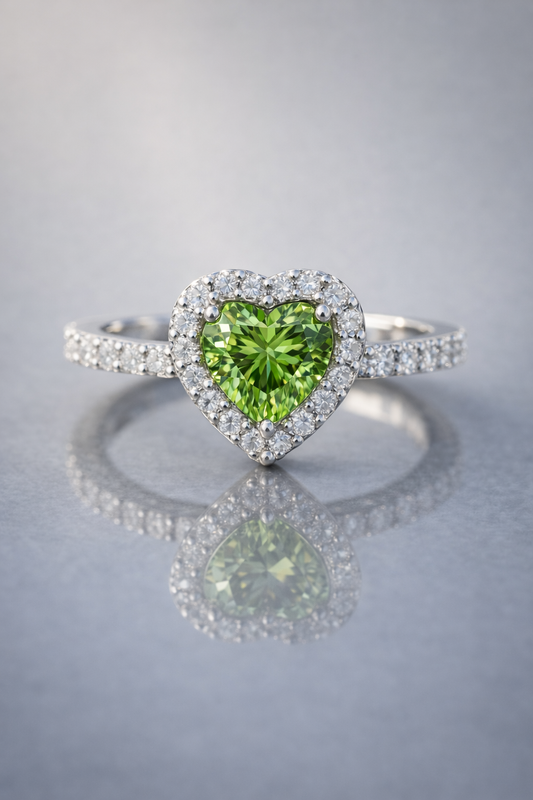 alexandrite diamond halo white gold ring