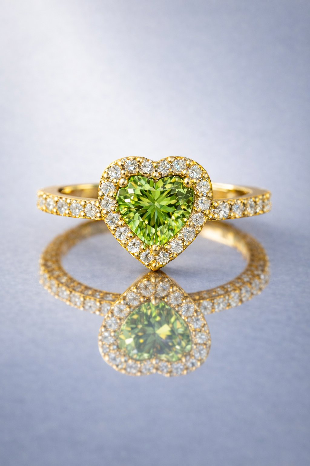 alexandrite diamond halo yellow gold ring