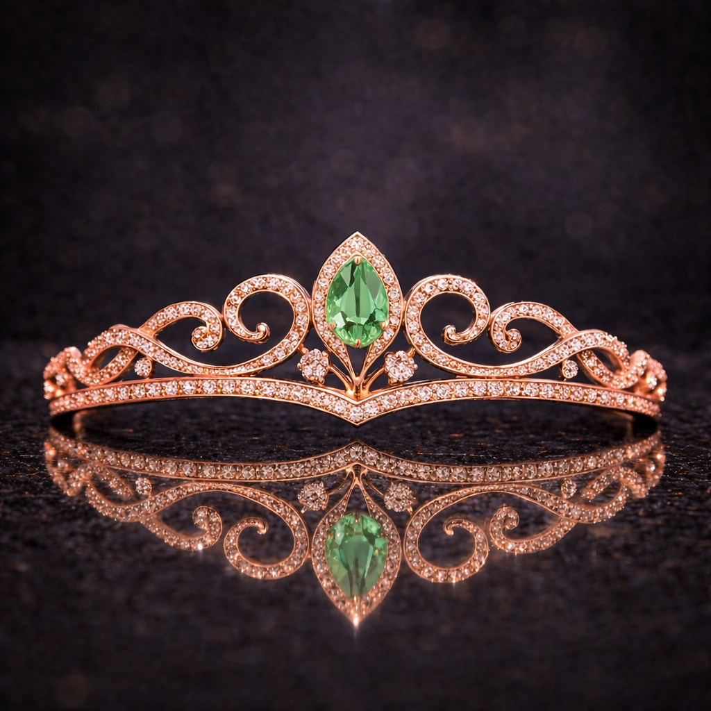 alexandrite diamond rose gold tiara