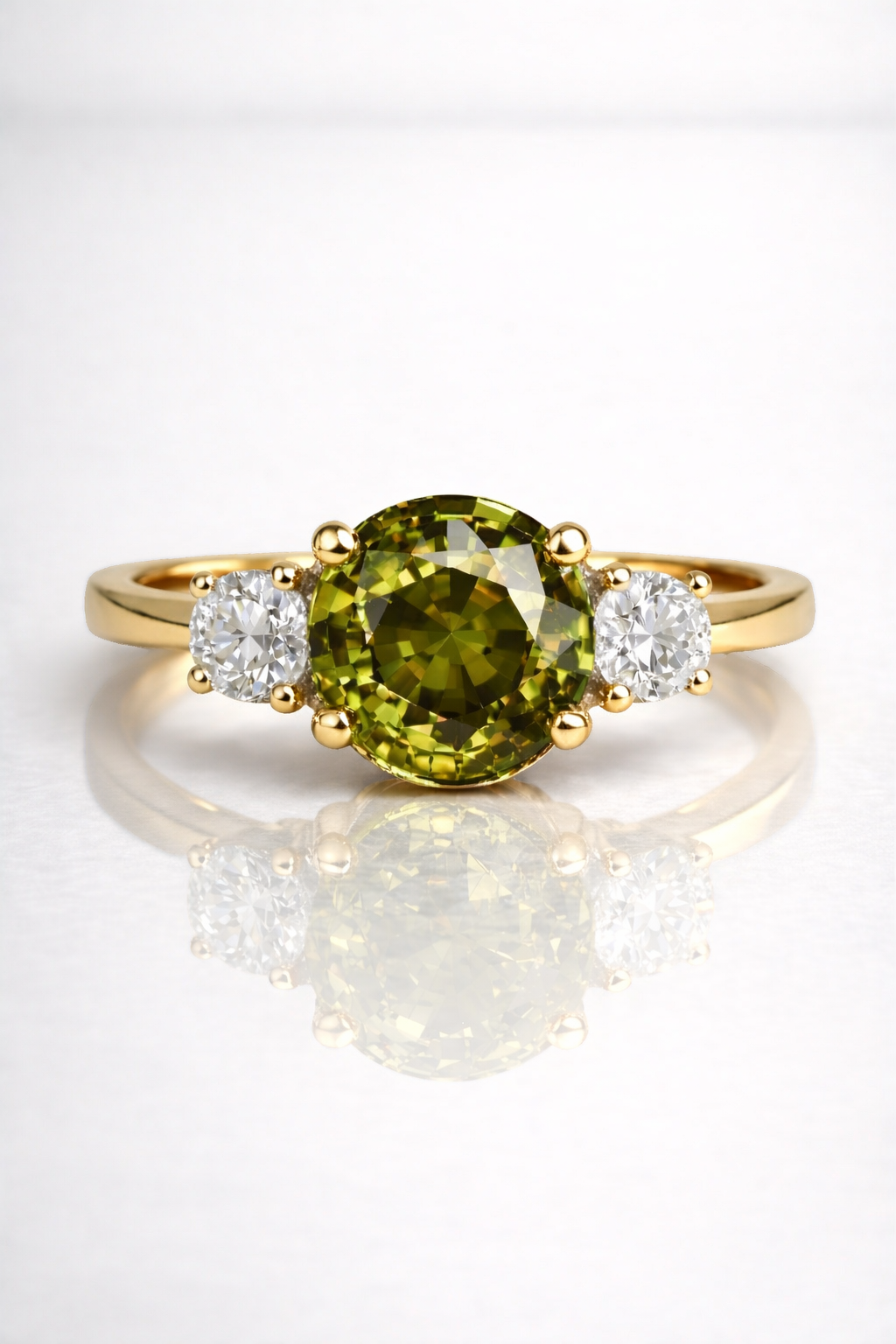 alexandrite diamond yellow gold ring