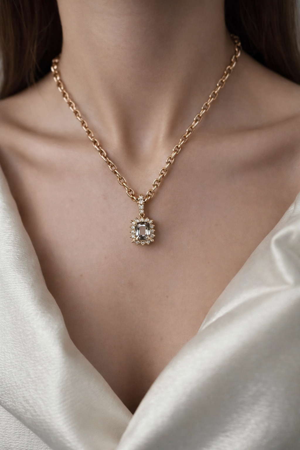 alexandrite halo diamond yellow gold pendant for necklace model
