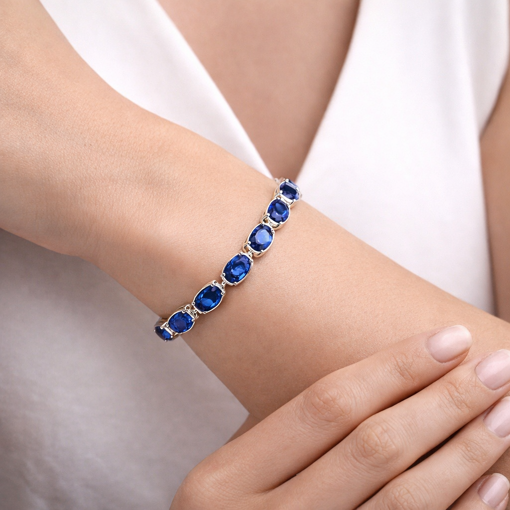 blue sapphire white gold bracelet model
