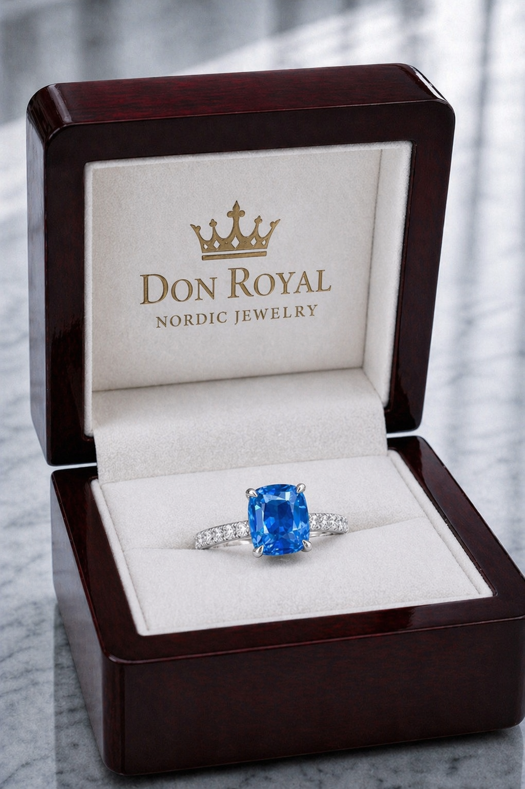 blue sapphire diamond gold ring model