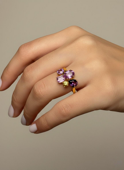 Multicolor sapphire ring one of a kind