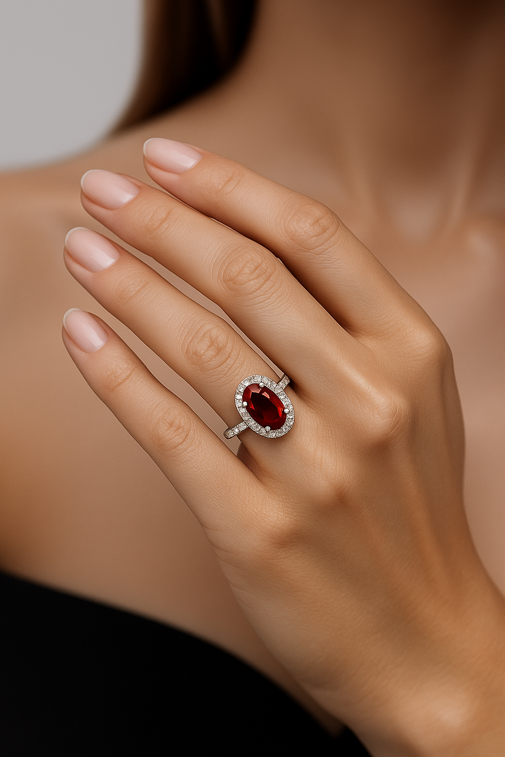 ruby diamond halo gold ring model
