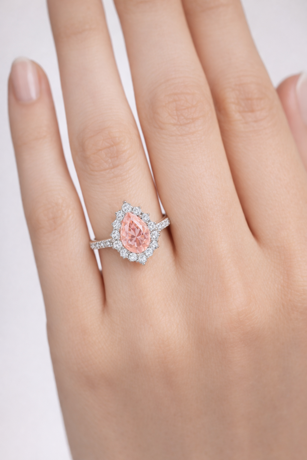 padparadscha sapphire diamond gold ring model