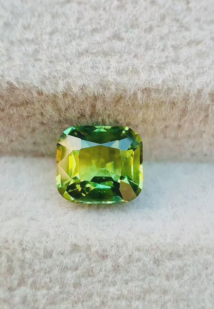 1.27 ct unheated bicolor sapphire certified