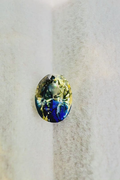 1.74 ct unheated bicolor sapphire certified
