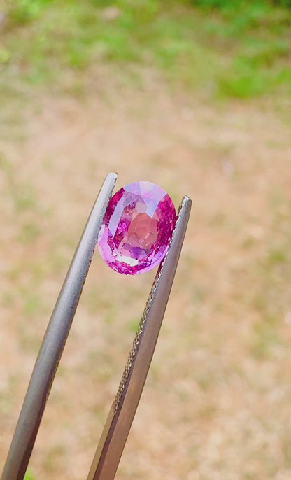 1.67 ct unheated pink sapphire gia certified