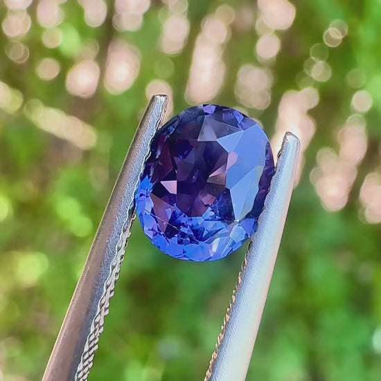 1.10 ct unheated violet sapphire certified