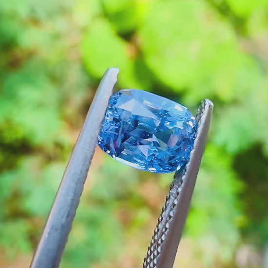 1.30 ct unheated blue sapphire certified