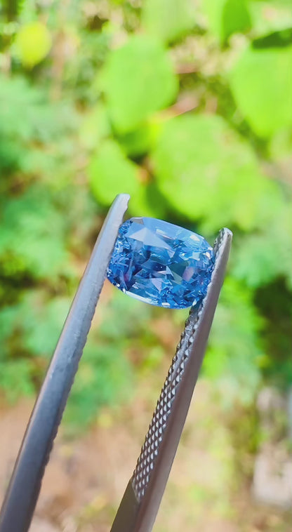 1.30 ct unheated blue sapphire certified