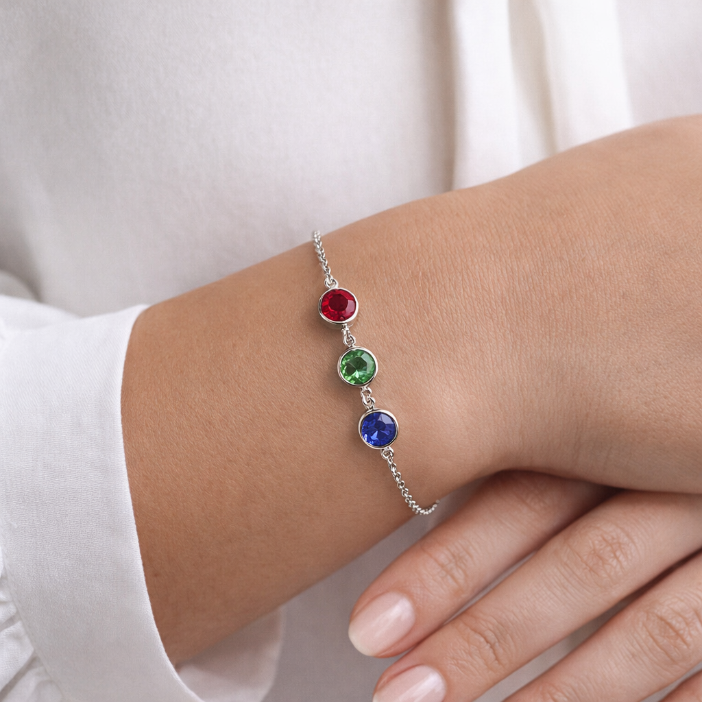 ruby emerald sapphire white gold bracelet model